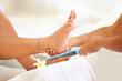Woman having a pedicure