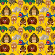 cartoon angry animal seamless pattern cartoon angry animal seamless pattern