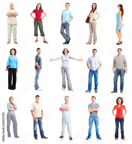 Foto: Set of casual people group. Set of casual people group.