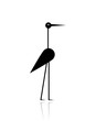 Funny heron black silhouette for your design Funny heron black silhouette for your design