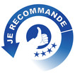 je recommande sur vignette flêchée bleu