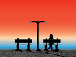 sunset on the waterfront