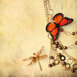 beads over grunge background