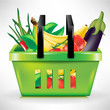 shopping basket with vegetables