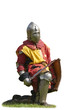 knight in an armor, standing on one knee, with a sword knight in an armor, standing on one knee, with a sword