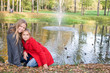 Two beautiful girls in the park Two beautiful girls in the park
