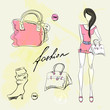Set of female fashion accessories