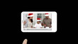 Smartphone showing families during Christmas