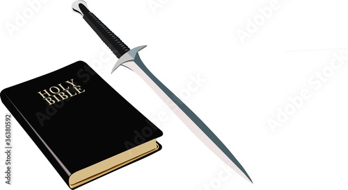 Vector: Bible vs Sword Bible vs Sword