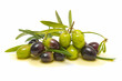 variety of fresh olives with olive oil