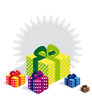 cadeaux multicolores
