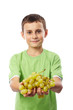 Boy with grapes