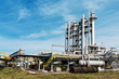 Photo: View gas processing factory. gas and oil industry View gas processing factory. gas and oil industry