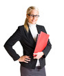 Photo: Happy young business woman. Happy young business woman.