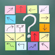 Question mark with different direction