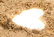 Photo: Heart drawn on sand Heart drawn on sand