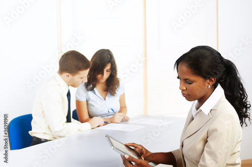 Photo: black businesswoman with a Tablet PC black businesswoman with a Tablet PC