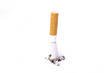 Single cigarette butt with ash