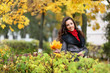 Girl in park colourful autumn Girl in park colourful autumn