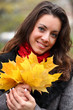 Girl in park colourful autumn Girl in park colourful autumn