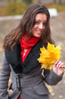 Girl in park colourful autumn Girl in park colourful autumn