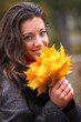 Girl in park colourful autumn Girl in park colourful autumn