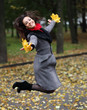 Girl in park colourful autumn Girl in park colourful autumn