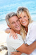 Portrait of a happy romantic couple outdoors. Portrait of a happy romantic couple outdoors.