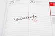 Wochenende im Kalender notiert