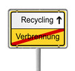 Ortsschild Recycling