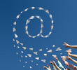 Paper airplanes  in the manner of symbol of email