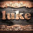 Golden word on wood