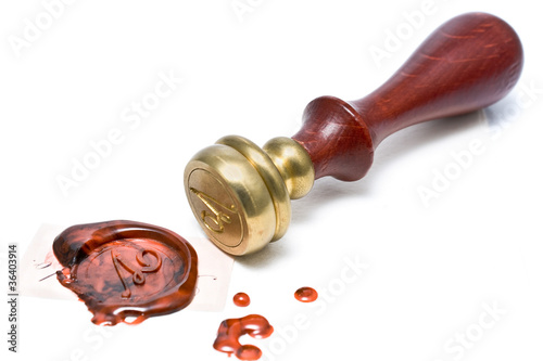 Photo: Personal stamp and wax seal Personal stamp and wax seal
