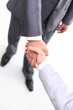 Two businessmen hands handshake isolated on