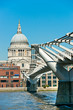 St. paul's cathedral and Millennium Bridge, London, UK.