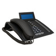 black office system phone with blue empty space display for your