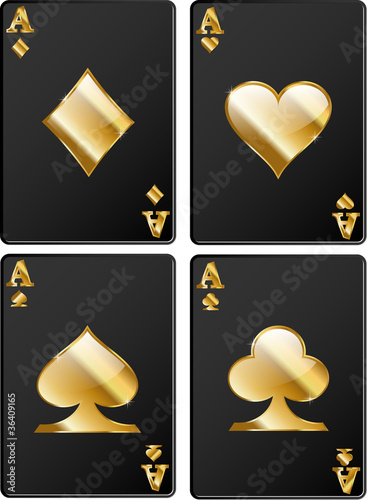 Vector: Casino black golden cards Casino black golden cards