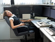 pregnant woman sleeps at work