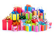 Pile de paquets cadeaux colorés