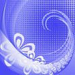 Blue background with white flowers