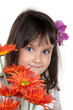 little girl with bouquet