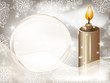 vector candle on winter background with snowflakes and snowball vector candle on winter background with snowflakes and snowball