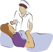 nurse hold thermometer and patient