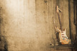 old grungy sax with electric guitar in retro look