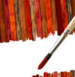 Brush and Wood Background with Copy Space