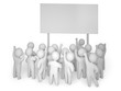 3d render crowd billboard