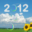 2012 nuages et bulles sur fond de campagne