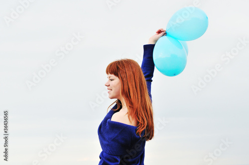 Photo: girl with balloons girl with balloons