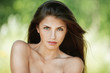 portrait young woman stripped