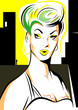 portrait  femme surprise coiffure mode pop art